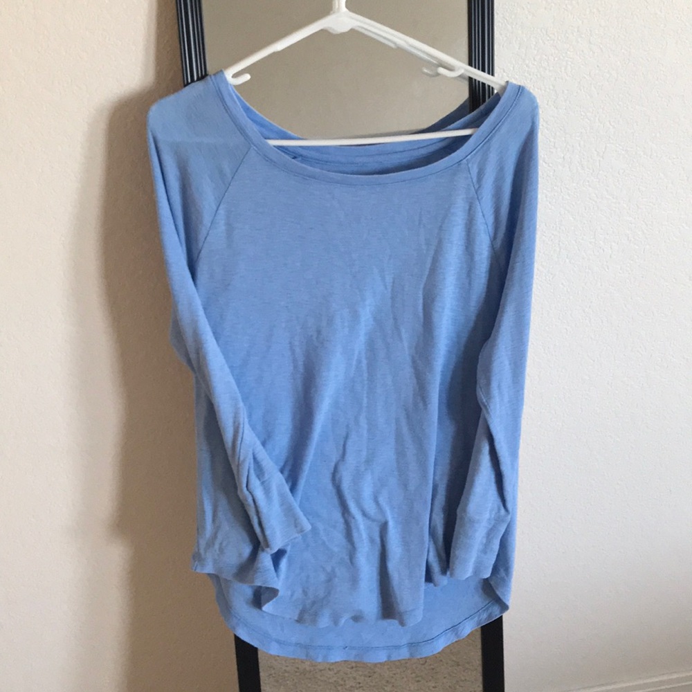Blue long sleeve T-shirt